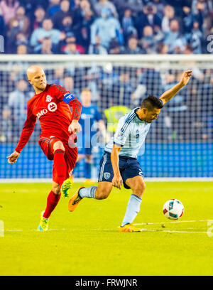 Sporting KC gewann die zweite 2016 zu Hause MLS Spiel mit einem 1: 0-Sieg über Toronto FC. Stockfoto