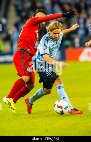 Sporting KC gewann die zweite 2016 zu Hause MLS Spiel mit einem 1: 0-Sieg über Toronto FC. Stockfoto