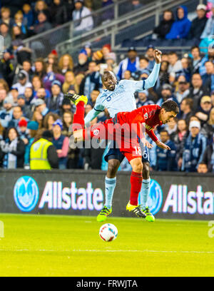 Sporting KC gewann die zweite 2016 zu Hause MLS Spiel mit einem 1: 0-Sieg über Toronto FC. Stockfoto