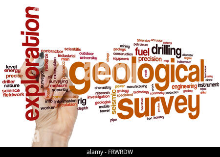 Geologische Übersicht Word Cloud-Konzept Stockfoto