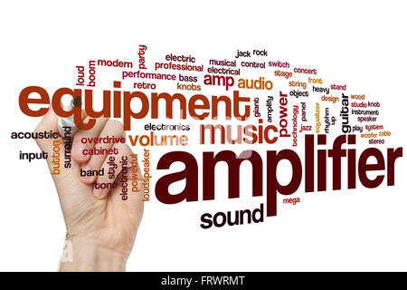 Wort-Wolke Verstärkerkonzept Stockfoto