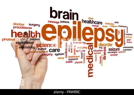 Epilepsie-Wort-Cloud-Konzept Stockfoto