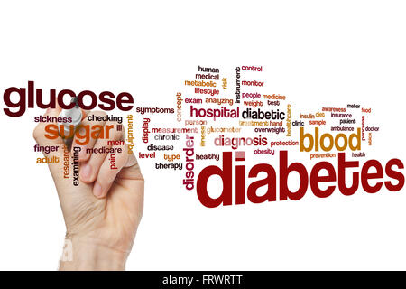 Diabetes-Wort-Cloud-Konzept Stockfoto