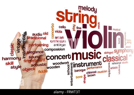 Violine-Wort-Cloud-Konzept Stockfoto