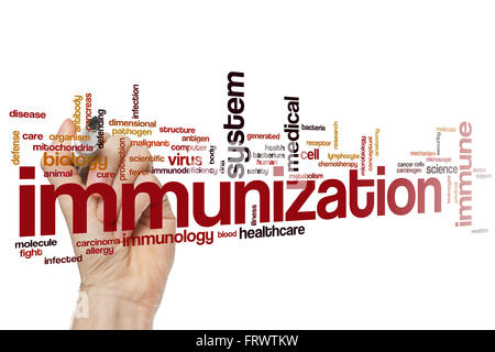 Immunisierung Word Cloud-Konzept Stockfoto