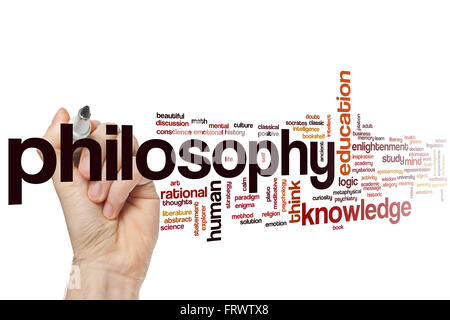 Philosophie-Konzept Word Cloud-Hintergrund Stockfoto