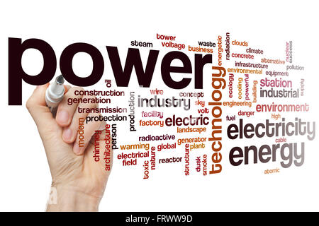 Macht Wortwolke Stockfoto