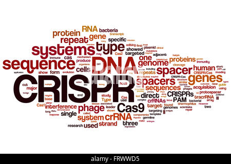 CRISPR/Cas9 System für die Bearbeitung, cloud, Regulierung und targeting Genome (Bio- und Gentechnologie) Wort Stockfoto