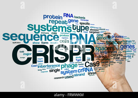 CRISPR/Cas9 System für die Bearbeitung, cloud, Regulierung und targeting Genome (Bio- und Gentechnologie) Wort Stockfoto