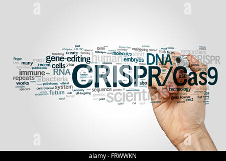 CRISPR/Cas9 System für die Bearbeitung, cloud, Regulierung und targeting Genome (Bio- und Gentechnologie) Wort Stockfoto