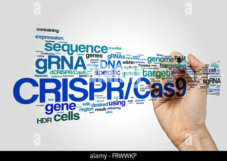 CRISPR/Cas9 System für die Bearbeitung, cloud, Regulierung und targeting Genome (Bio- und Gentechnologie) Wort Stockfoto