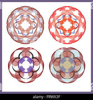 Dekorative geometrische Elemente mit verblassen Farben Stockfoto