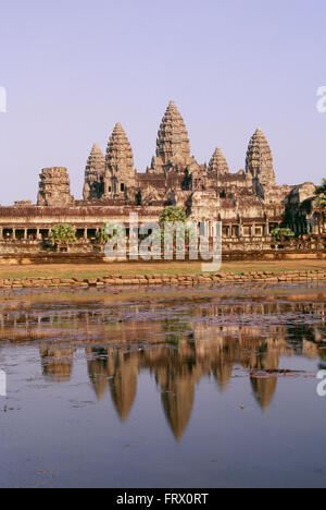 Blick auf den Tempel Angkor Wat (Tempel von Angkor) Kambodscha Stockfoto