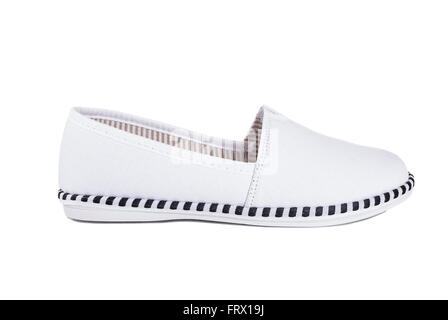 weißen casual Sport Schuhe closeup Stockfoto