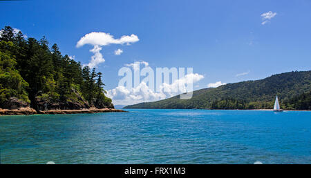 eine Yacht segelt um Hook Island, Whitsundays, Australien Stockfoto