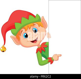 Süße Weihnachten Elf zeigen Stock Vektor