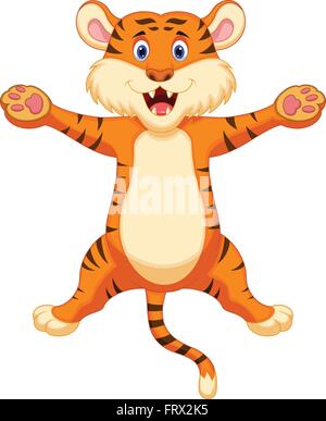 Happy tiger Cartoon Stock Vektor