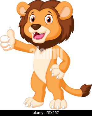 Cute lion Cartoon geben Daumen hoch Stock Vektor