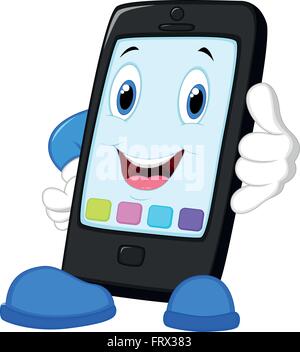 Smart Phone cartoon mit Daumen hoch Stock Vektor