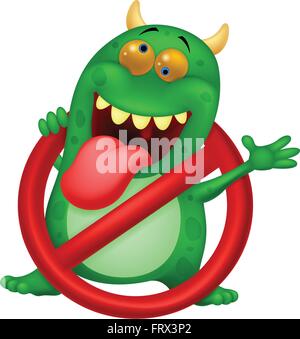 Stoppen Sie Viren - grüne Virus red alert anmelden Stock Vektor