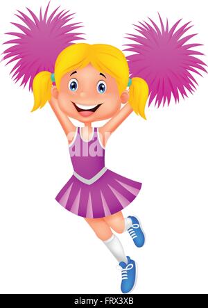 Cheerleader mit Pom Poms Stock Vektor