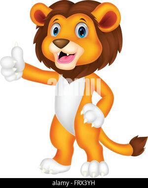Cute lion Cartoon geben Daumen hoch Stock Vektor