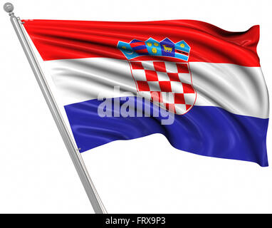 Flagge Kroatiens, ist dies ein Computer generierten und 3d gerenderten Bild. Stockfoto