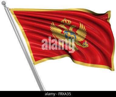 Flagge von Montenegro, ist dies ein Computer generierten und 3d gerenderten Bild. Stockfoto