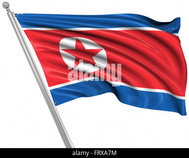 Flagge Nordkoreas, ist dies ein Computer generierten und 3d gerenderten Bild. Stockfoto