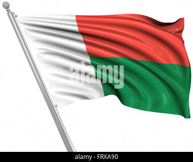 Flagge von Madagaskar, ist dies ein Computer generierten und 3d gerenderten Bild. Stockfoto