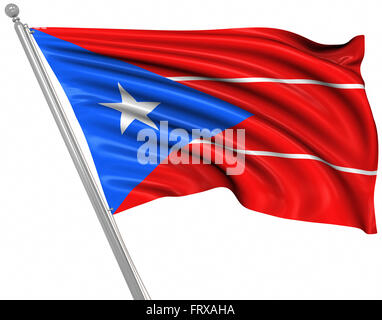 Flagge von Puerto Rico, ist dies ein Computer generierten und 3d gerenderten Bild. Stockfoto