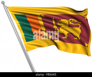 Flagge von Sri Lanka, ist dies ein Computer generierten und 3d gerenderten Bild. Stockfoto