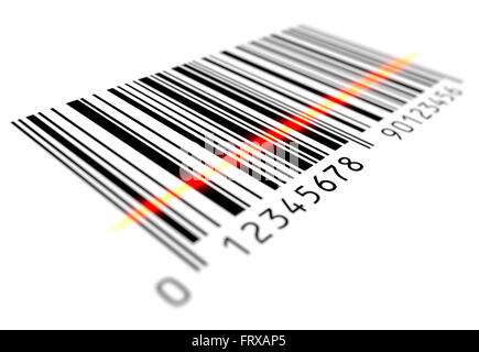 Barcode scannen, 3d gerenderte Bild. Stockfoto