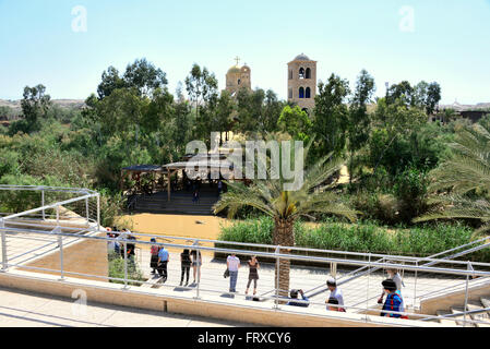 Entlang dem Fluss Jordan, Qasr el Yahud in der Nähe von Jericho, Palästina in der Nähe von Israel Stockfoto