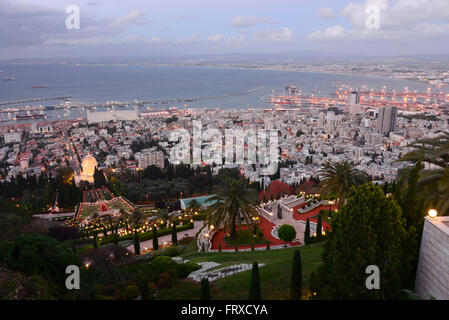 Blick auf den Hafen von Haifa, Nord-Israel, Israel Stockfoto