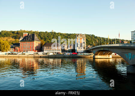 Blick über den Fluss Meuse Curtius Museum, Liege, Wallonien, Belgien Stockfoto