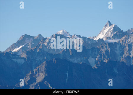 Tour Noir (Mont-Blanc-Massiv) gesehen von Demecre in der Nähe von Martigny, Schweiz Stockfoto