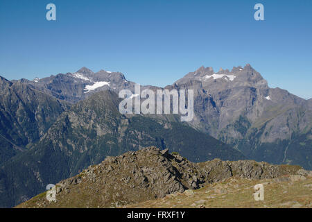 Dents du Midi mit Tour Salliere und Cime de l ' est, Schweiz Stockfoto