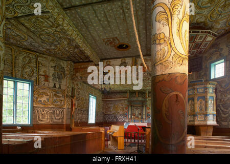 Innenansicht der Kirche, Rosekyrkja in Stordal, Provinz mehr Og Romsdal, Vestlandet, Norwegen, Europa Stockfoto