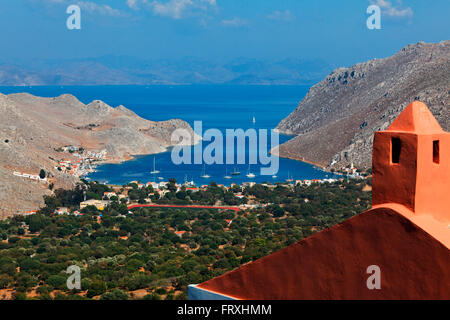 Pedi Bucht, Symi, Dodekanes, südliche Ägäis, Griechenland Stockfoto