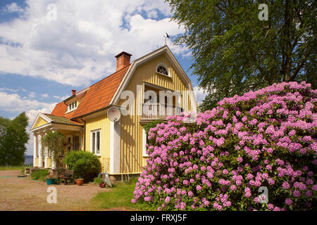 Altes Holzhaus in Vaestra Bodarne, Mjoern, Provinz Bohuslaen, West Coast, Schweden, Europa Stockfoto