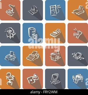 Icons set Büro Stock Vektor