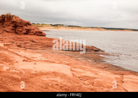 Cavendish Beach mit berühmten roten Sand in PEI Kanada Stockfoto