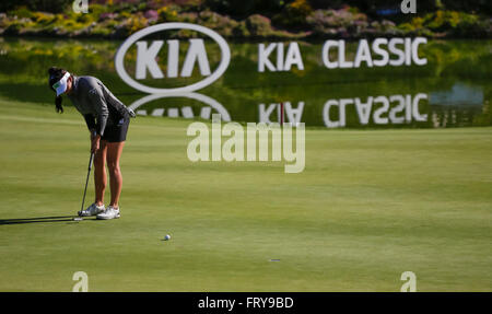 Carlsbad, Kalifornien, USA. 24. März 2016. Gerina Piller in der ersten Runde des Kia-Klassikers im Aviara Golfclub in Carlsbad, Kalifornien. Justin Cooper/CSM/Alamy Live-Nachrichten Stockfoto