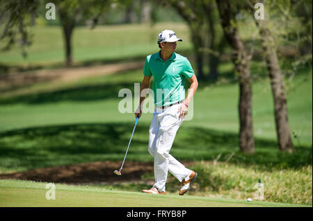 Austin, Texas, USA. 24. März 2016: Smylie Kaufman in Aktion World Golf Championships-Dell Matchplay Runde 2 im Country Club in Austin. Austin, Texas. Mario Cantu/CSM Credit: Cal Sport Media/Alamy Live-Nachrichten Stockfoto