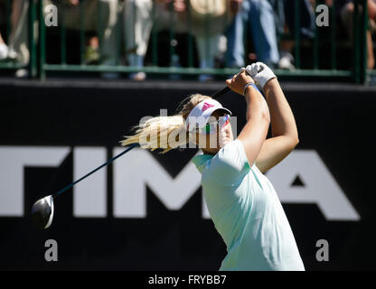 Carlsbad, Kalifornien, USA. 24. März 2016. Anna Nordqvist am 1. Loch in der ersten Runde des Kia-Klassikers im Aviara Golfclub in Carlsbad, Kalifornien. Justin Cooper/CSM/Alamy Live-Nachrichten Stockfoto