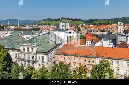 Maribor Citiscape Blick vom Dom, Slowenien Stockfoto