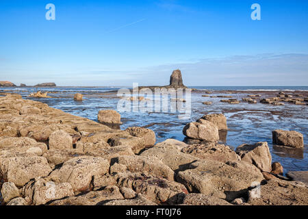 Schwarz Nab und gegen Bay, North Yorkshire, England, UK Stockfoto