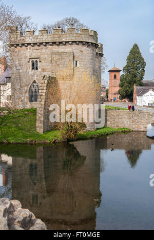 Whittington Burg im nördlichen Shropshire, England, Besitz und verwaltet von Whittington Castle Preservation Fund. Stockfoto