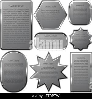 Vektor-Label Rahmen EPS 10 Silber Stock Vektor